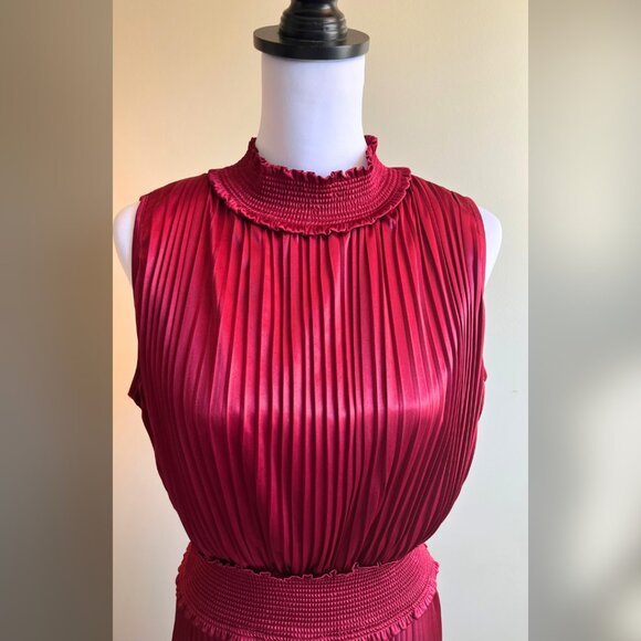 SaksFifthAvenue Nanette Lepore Midi Dress Pleated Blouson Dress - Picture 8 of 11